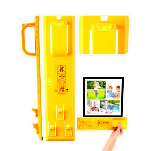 Stalishare Picture Hanging Tool, Goodsnova Picture Hanging Kit with Level for Easy Making Position, Perfect Wall Picture Hanger for Frame/ Art/ Painting/ Photo (Yellow)