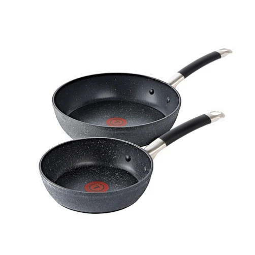 T-Fal Stone Force Platinum Non Stick Fry Pan Set 2 Piece, 8 inch and 10.5 inch, Oven Broiler Safe 400°F, Cooking Frying Pans, Kitchen Skillets, Pots and Pans Set Nonstick, Dishwasher Safe, Black