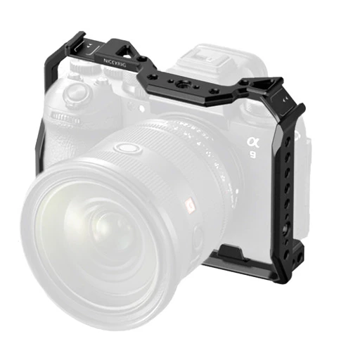 NICEYRIG A1 II / A9 III Camera Cage for Sony Alpha1 II, Alpha9 III, Lightweight Full Cage with NATO Rail Cold Shoe Quick Release Bottom Plate for ARCA-Swiss Style - 582