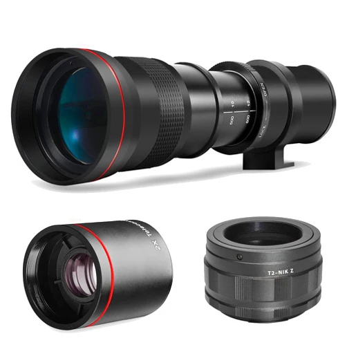 BM Premium High-Power 420-1600mm f/8 Manual Telephoto Lens for Nikon Z5, Z6, Z6 II, Z7, Z7 II, Z8, Z9, Z30, Z50, Zf, Zfc Mirrorless Cameras