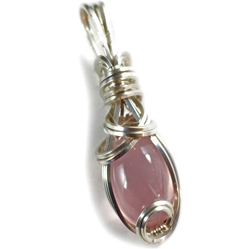 Rocks2Rings Rose Quartz Crystal Pendant Sterling Silver AAA Quality, Heart Wand Reiki Energy Romance, with Elegant Gift Box and Black Leather Necklace, Jewelry 3R (rose-quartz ss)