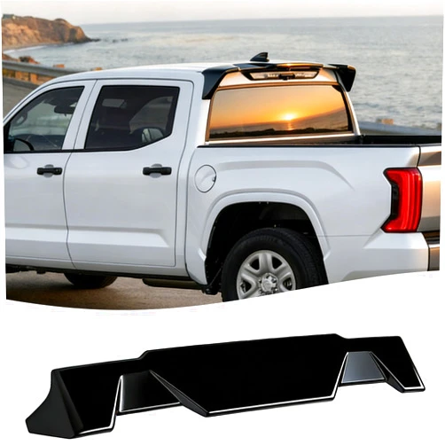 Sts.Ev01 STSEV01 Rear Spoiler Cab Roof Wing Fit for Toyota Tundra 2022-2026 Accessories 1794/ Limited/Platinum/SR/ SR5/ TRD Pro/Capstone, Gloss Black Add-on Top Lip Exterior