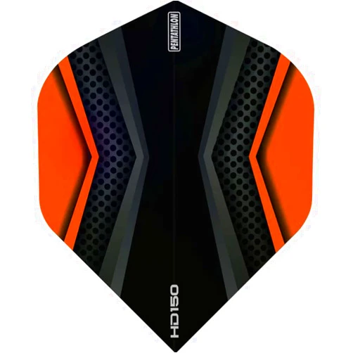 US Darts Pentathlon HD150 Orange/Black Standard Dart Flights - 3 Sets (9 Flights) - 150 Micron