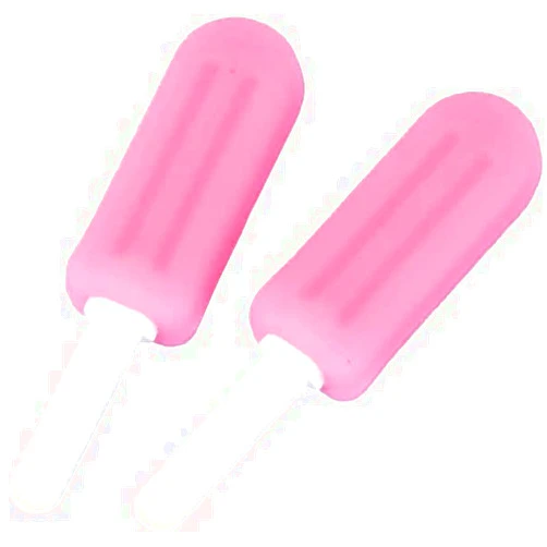 Dadulam Aligner Chewies, Medical Grade Silicone Orthodontics Chewies for Invisalign Aligner Trays, Popsicle-shaped 4 Chewies (Peach)
