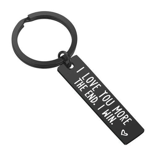 iWenSheng Valentine’s Day Gifts for Him Her - I Love You More The End I Win Keychain Couple Gifts for Boyfriend Girlfriend Husband Wife, Birthday Gifts for Men Women