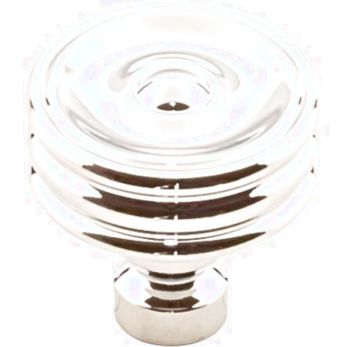 Top Knobs Brixton Ridged Knob 1 1/4 Inch Polished Nickel