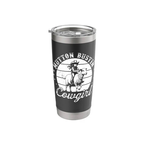 Mutton Busting Gear for Girls Youth Sheep Riders Mutton Busting Cowgirl Girl Rodeo Sheep Riding Mutton Buster Stainless Steel Insulated Tumbler