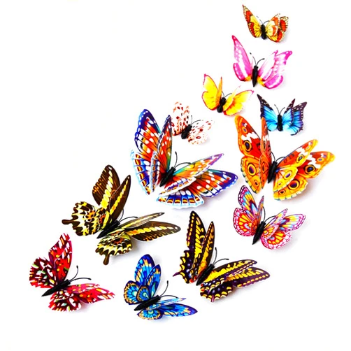 DAGOU 12 PCS 3D Luminous Butterfly Wall Stickers Decor Art Decorations,Butterfly Wall Decals Removable DIY Home Decorations Art Decor Wall Stickers for Wall Decor Home Art Kids Room Bedroom Decor