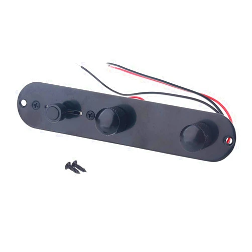 Musiclily Loaded Tele Control Plate Pre-Wired 3-Way Control Plate Wiring Harness with Tone Volume Control Knob for Fender for Telecaster Style Electric Guitar, Black