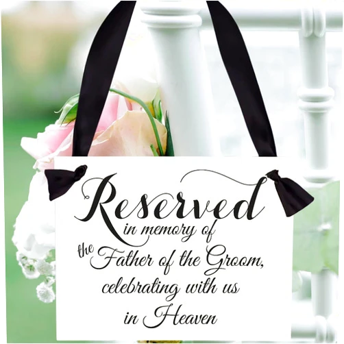 Yumoquee Wedding Memorial Sign in Memory of Parents Celebrating from Heaven Ceremony Seat Banner Father of The Groom