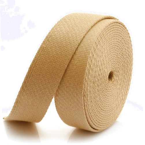 CRAFTMEMORE Heavy Cotton Webbing - Straps for Arts and Crafts, Luxury Bag Strap High Density Webbing (2 Inches x 5 Yards, Tan)