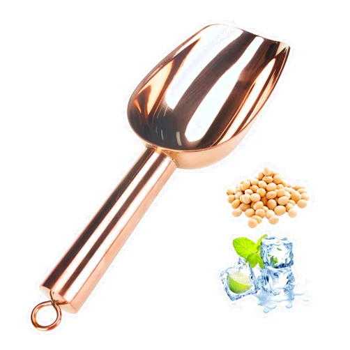 MaudCara® Metal Ice Scoop for Freezer,3 OZ Small Ice Scooper Kitchen Utensils,Multipurpose for Cookie Scoop,Popcorn Scoop,Flour Scoop,Dog Food Scoop(Rose Gold)