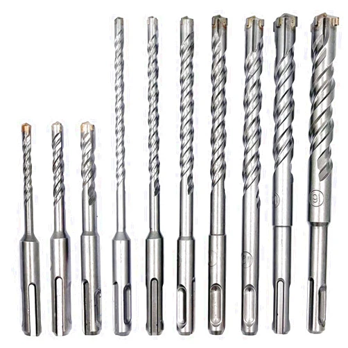 JFOGO 10 Pieces Carbide-Tipped SDS-Plus Rotary Hammer Drill Bit Set for Concrete，Brick,Block,Stone,Masonry