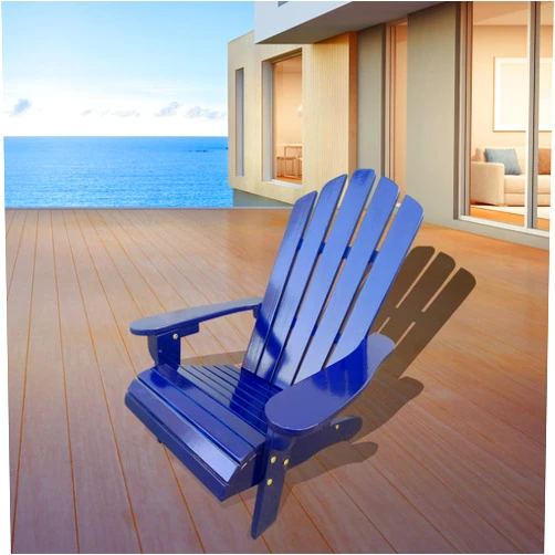 Generic1 Outdoor Wood Children Chair Blue Modern Contemporary