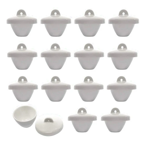 Eisco Labs Porcelain Crucible with Lid, Short Form, 8ml Capacity - Pack of 15