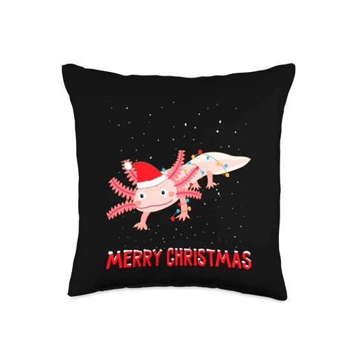 Check out my axolotl Shirts Cute axolotl Christmas Tree Lights Throw Pillow