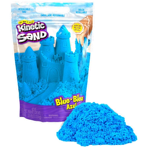 Kinetic Sand, 2.5lbs Blue Play Sand, Moldable Sensory Toys for Kids, Resealable Bag, for Ages 3 and up