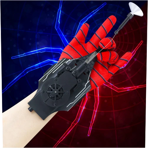 AJJKKA Spider Web Shooters Real,Spider Silk Launcher Wrist Toy for Kids, 8 FT Realistic Web Launcher String, Cool Gadgets String Gloves Shooters Toy for Superhero Role-Play (Black)