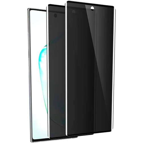 Fotbor 2 Pack for Samsung Galaxy Note 10 Plus Privacy Tempered Glass Screen Protector, 9H Hardness Anti-Scratch Fulll Coverage Case Friendly [Don’t Support Fingerprint Unlock]