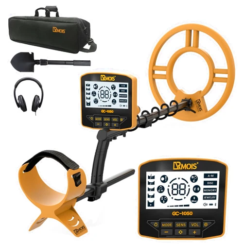 DRMOIS Metal Detectors for Adults, Professional Higher Accuracy Metal Detector for Treasure Hunt with Bigger LCD Display, Advanced Microchip IP68 Waterproof Coil Gold Detector