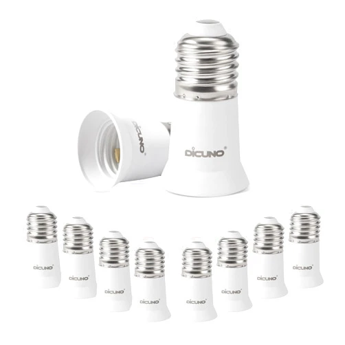 DiCUNO E26 to E26 3CM/1.2 Inch Socket Extender, E26 to E26 Lamp Bulb Socket Extension, Lamp Holder Adapter, 10-Pack