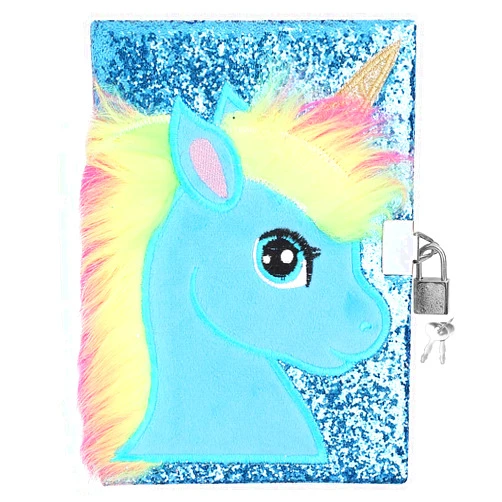 Cuibilyer Unicorn Diary Magic Unicorn Notebook with Lock and Keys, Unicorn Journal for Kids and Adults, Unique Glitter Design Secret Diary Lined Notebook 160 Pages , Birthday Party Gifts for Girls