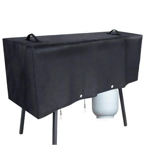 Hisencn Patio Grill Cover for Camp Chef 3 Burner Stoves, Heavy-Duty Waterproof Grill Cover for PRO90, TB90LW, TB90LWG, TB90LWG15, DB90D, SPG90B, Hooks for Secure Design, Black