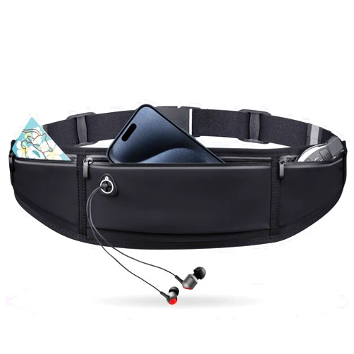 Higouta Slim Running Belt for Women and Men, Small Fanny Pack Waist Pack, Money Belt Phone Holder for Running, Reflective Running Pouch Belt for Hiking Cycling Workout