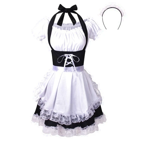 Colorful House Women's Anime Cosplay French Apron Maid Fancy Dress Costume