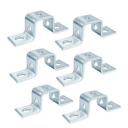 AUGREX 6 Packs 5 Hole U Shaped Strut Connector Bracket U Strut Brackets, Heavy Duty Steel Electrogalvanized Security Holder Bracket, Height 1¾