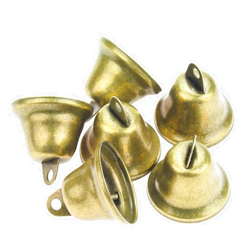 Powlankou 40 Pieces 38mm/1.5inch Vintage Jingle Bells Bronze Tone Bells Brass Bell Hangings for Christmas Wind Chimes Making Crafts Decorations