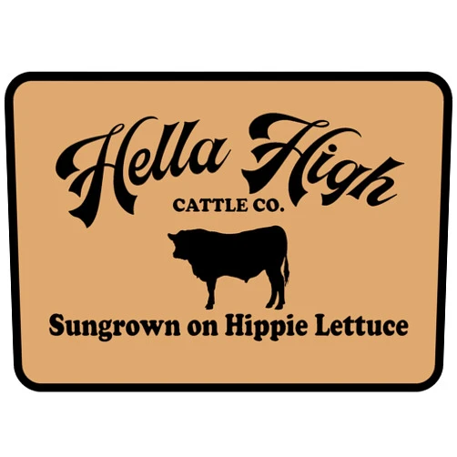 Hella High Sungrown on Hippie Lettuce Sticker