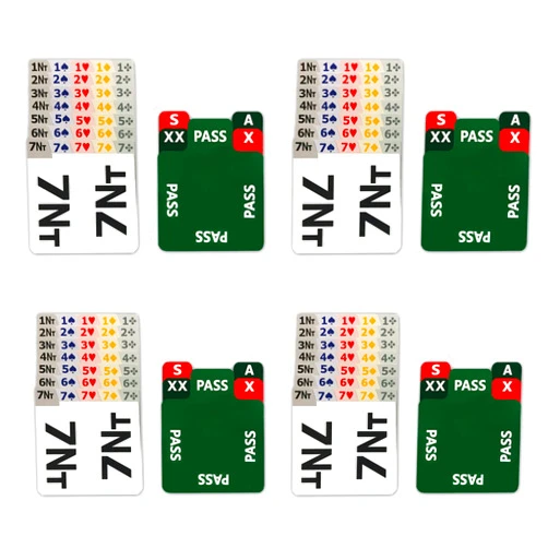 Baron Barclay - Replacement Bidding Cards for Bridge Boxes - Use in Bid Pal or Other Popular Bidding Boxes – Set of 4 - Refills for Bidding Devices