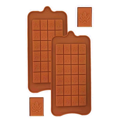 POPBLOSSOM Chocolate Break-Apart Bar Silicone Leaf Edible Candy Mold Trays OVEN SAFE , ( Set of Two )