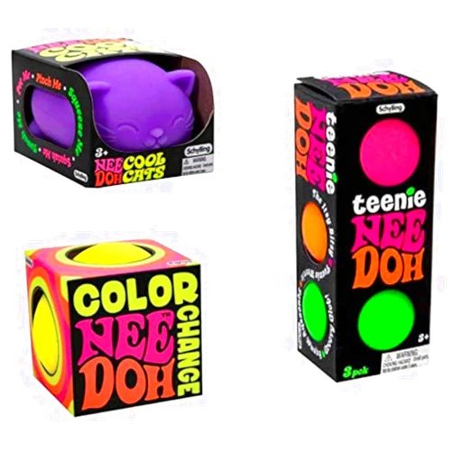 SET4kids Nee-Doh Stress Balls, The Complete Bundle! One of Each- Teenie, Color Change and Cool Cats in Vibrant Colors. Bonus E-Book Included.
