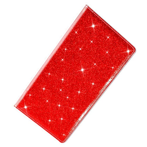 Kewucn Bling Car Registration and Insurance Card Holder, Premium Leather Auto License Document Glove Box Organizer, Essential Vehicle Wallet Case for Women Men (Red)