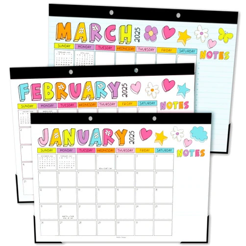 Hadley Designs Large Desk Calendar 2025-2026 - 18-Month Desktop Calendar 2025 for Organized Planning, 17
