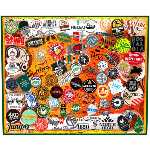 White Mountain Puzzles Ohio Craft Beer, 1000 Piece Jigsaw Puzzle