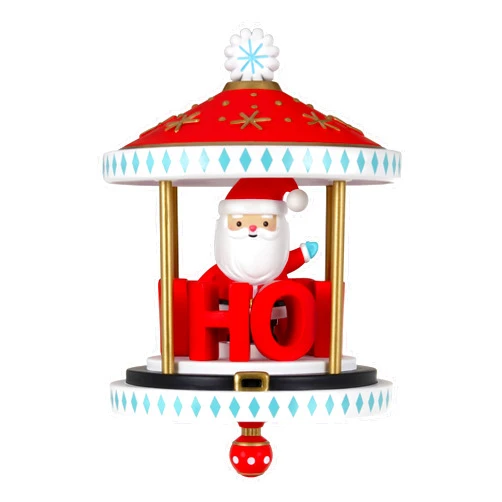 Hallmark Keepsake Christmas Ornament with Motion 2023, Santa-Go-Round, Ho Ho Ho Carousel, Santa Collectors Gifts