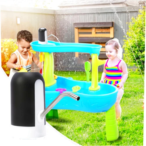 RGISHOP Water Table Pump Kids Cordless Portable Pump Battery Powered Water Pump for Water Play Table Small Water Pump Non-Stop Fun Summer Outdoor Accessories