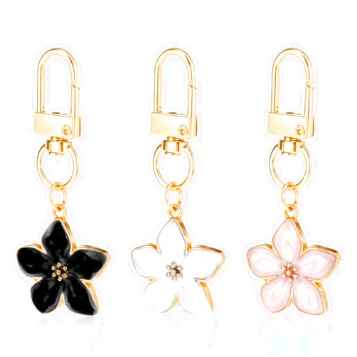 Bruislard Mini Flower keychains for Women 3Pcs Cute Handbag KeyChain Aesthetic Keychain Personalized Key Ring Cherry Blossom Charm