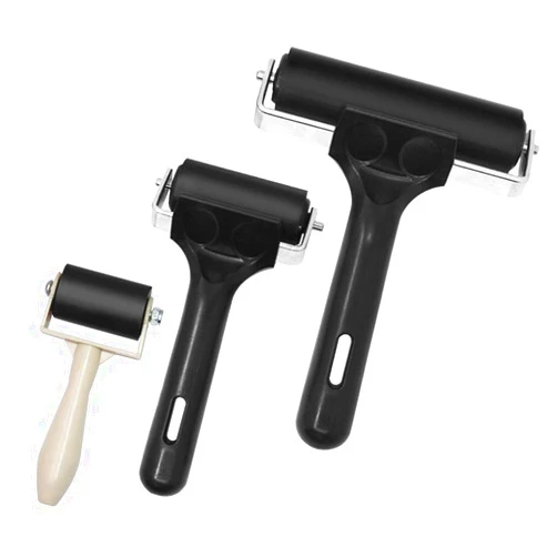 AIFUDA 3Pcs Rubber Roller Brayer Rollers Glue Roller for Ink Paint Block Stamping, Printmaking Wallpaper and Arts & Crafts (1.37, 2.36 and 3.93 Inch)