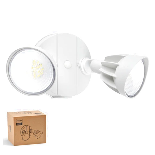 Philips 44W 3500LM ‌LED Security Flood Light‌ ‌Outdoor‌，Switch Controlled Aluminum ‌Security Light‌, 2 Adjustable Heads，5000K Daylight，Wet Location for Patio, Garden, Yard Lights