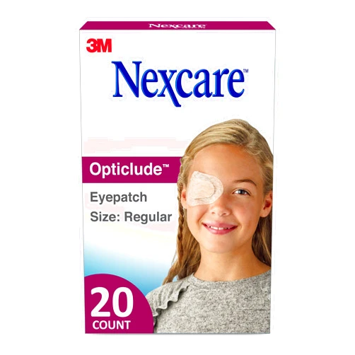 Nexcare Opticlude Eyepatch, Regular Size, Contoured for Fit, Brown, 20 Count (Pack of 3)