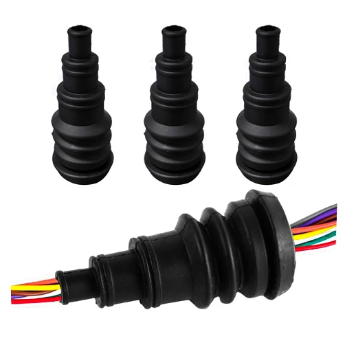 Suvnie 4 PCS Universal Firewall Boot, Rubber Grommets Can Accommodate 3/8 to 1 Inch Diameter Wire Bundle, Safe and Convenient Grommet for Vehicle Running Cable, Car Accessories