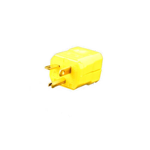 Leviton 5456-VY 20 Amp, 250 Volt, Industrial Grade, Plug, Straight Blade, Grounding, Python, Yellow