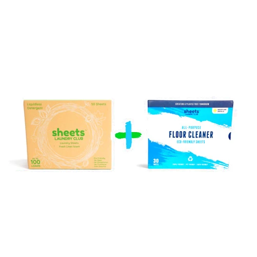 Sheets Laundry Club Laundry Detergent Sheets - up to 100 Loads - 50 Sheets + Sheets Laundry Club Floor Cleaner Sheets 30 Sheets
