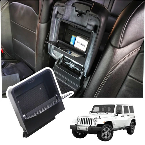 West-xingzhe for Jeep Wrangler JL Center Console Armrest Hidden Storage Box for 2018-2024 2025 Jeep Wrangler JL 2/4 Door 4XE Gladiator JT,Center Console Box,Black