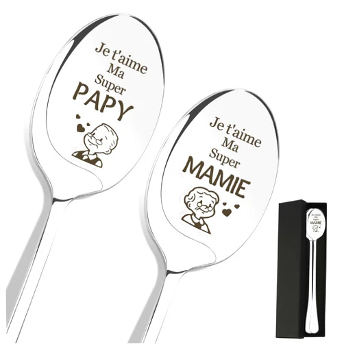 Cadeau Grand Parent,Idee Cadeau Grand Parent,Cadeau D'anniversaire Des Grands-Parents,Cadeau Papy Mamie,Cuillere Papi Et Mamie,Cadeau Grands Parents Noel,Cadeau Fete Des Meres,Cadeau Fête Des Pères