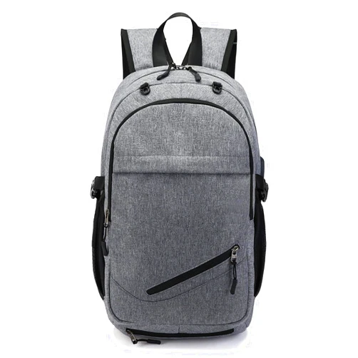 CUSALBOY Fashion Men Women Laptop Travel Backpack with USB Port Business Backbag Multifunctional Multi Compartment School bag (grey)